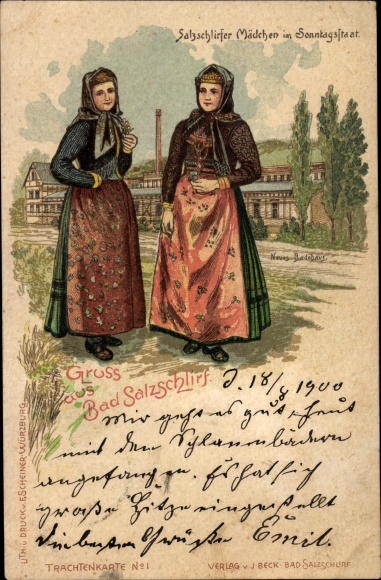 Postcard Bad Salzschlirf in Hesse