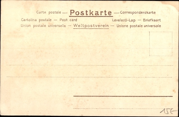 Kunstenaar litho Liebermann, Ernst, kasteelruïne, landschap