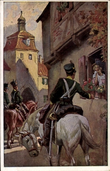 Song Artist Postcard Hey, Paul, Folk Song Card No. 27, Three riders rode out of the gate