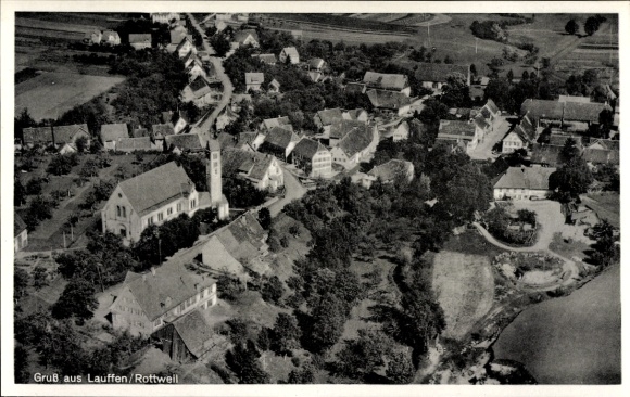 Postcard Lauffen am Neckar, aerial photograph