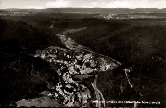 Ak Unterreichenbach im Schwarzwald, Fliegeraufnahme