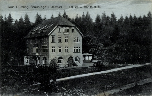 Postcard Braunlage in the Upper Harz, Haus Dümling, Upper Harz, 620 m above sea level, Telephone 256