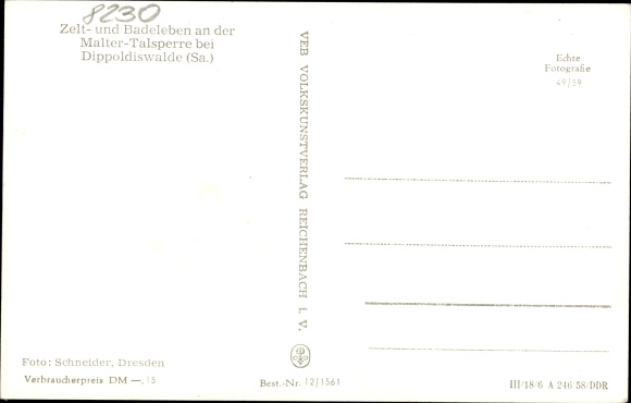Postcard Malter Dippoldiswalde, tent and bathing life, Maltersee