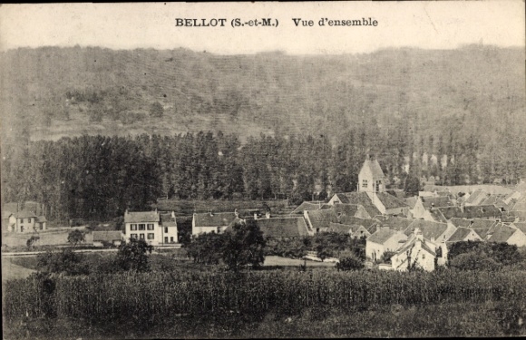 Ak Bellot Seine et Marne, Blick auf  ländliche Umgebung, Gebäude, Natur