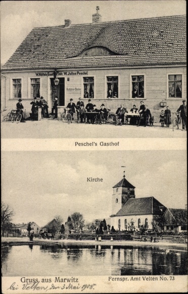 PC Marwitz Velten in the Mark, church, Peschel&#39;s inn