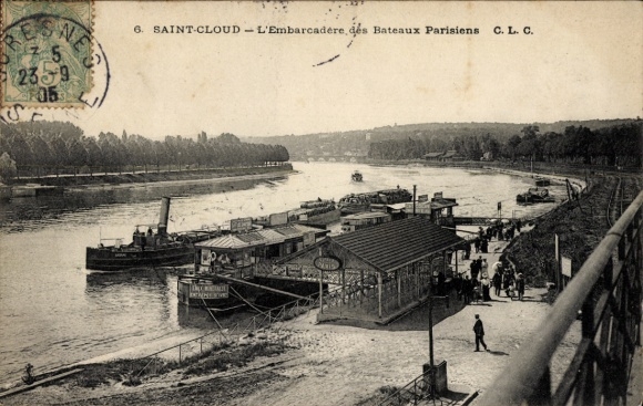 CPA Saint-Cloud Hauts-de-Seine, Embarcadere des Bateaux Parisiens