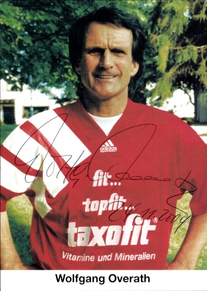Autogrammkarte Fußballer Wolfgan Overath, 1. FC Köln, Autogramm