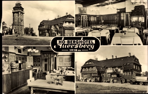 Postcard Wildenthal Eibenstock in the Ore Mountains, HO Berghotel Auersberg, dining room, waiting room