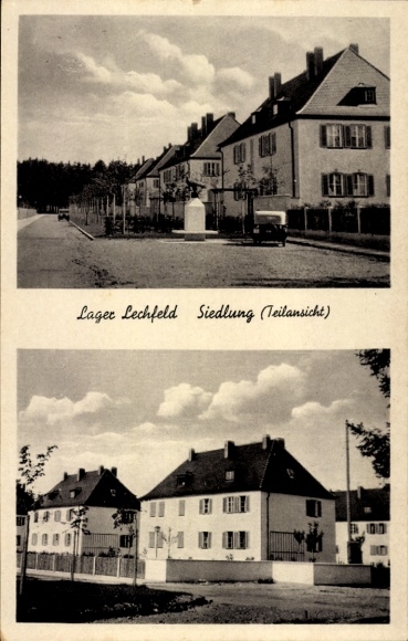 Postcard Lagerlechfeld Graben Schwaben, settlement (partial view)