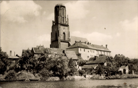 Ak Rathenow in Havelland, kerktoren, oude stad