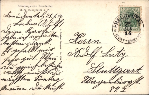 Postcard Besigheim am Neckar Württemberg, Freudental recreation home