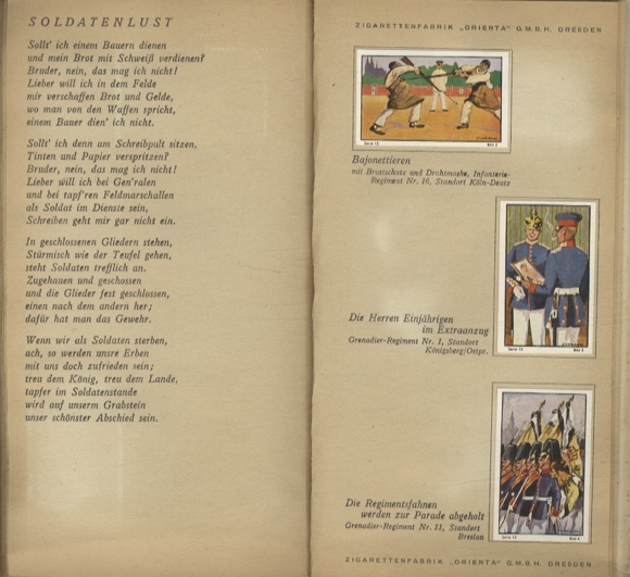 From the soldier&#39;s life of all peoples, book I, collecting picture album Orienta cigarette factory, Dresden 1932