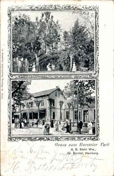 Postcard Hamburg Nord Groß Borstel, Borsteler Park, Gasthaus