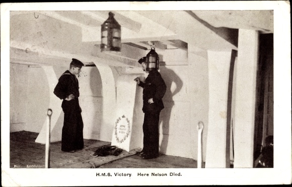 Ak Britisches Kriegsschiff, HMS Victory, here Nelson died