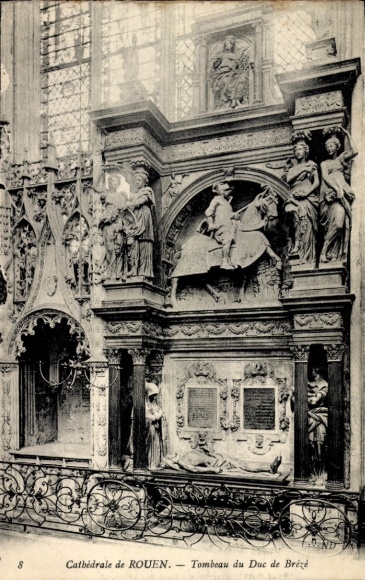 Ak Rouen Seine Maritime, Tombeau du Duc de Brézé, Kathedrale von  Skulpturen, Grabmal