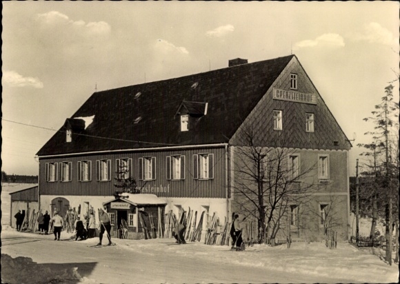 Ak Zinnwald Georgenfeld Altenberg im Erzgebirge, Grenzsteinhof