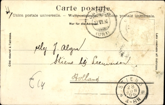 Postcard Unterschächen Kanton Uri Switzerland, Posthaus Urigen, Klausenstrasse