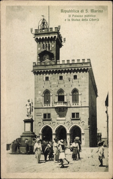 KP San Marino, Il Palazzo pubblico i statua della Liberta