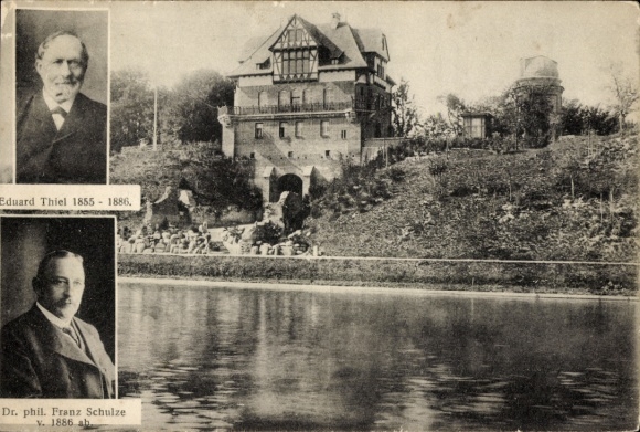 Postcard Hanseatic City of Lübeck, Navigation School, Centenary 1808-1908, Eduard Thiel, Franz Schulze