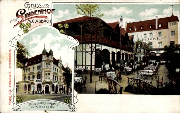 Postcard Mönchengladbach on the Lower Rhine, Restaurant Lindenhof
