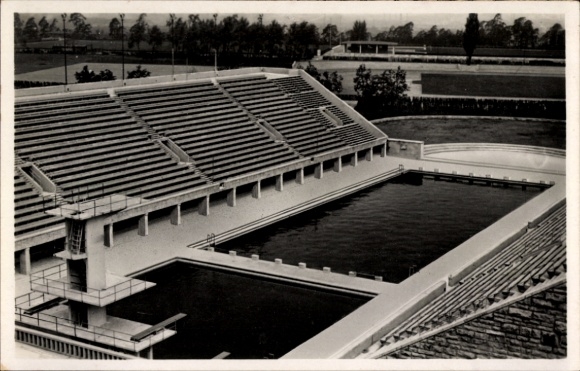 Postcard Berlin Charlottenburg Westend, Reichssportfeld, Swimming Stadium