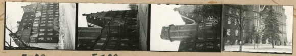 Contact print photos Berlin Reinickendorf Wittenau, Town Hall, 4 photos approx. 2x4cm, negatives enclosed