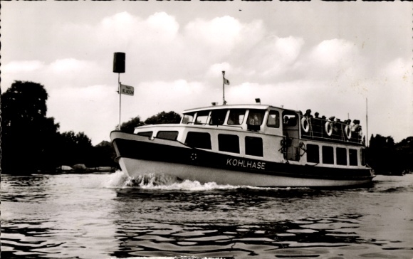 Postcard MS Kohlhase on the Great Wannsee, Star and Circle Shipping Berlin Steglitz