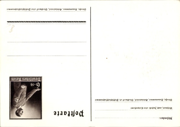 Postal stationery artist Postcard Klein, G., Only one can win and that is us, quote from Adolf Hitler