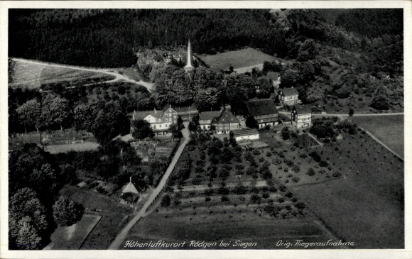 Postcard Rödgen Obersdorf Wilnsdorf in Siegerland, aerial photograph