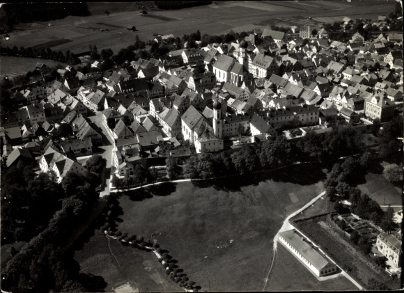 Ak Schongau in Opper-Beieren, luchtfoto, stadspanorama