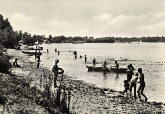 Ak Lohsa in der Oberlausitz, Knappensee, Badestrand