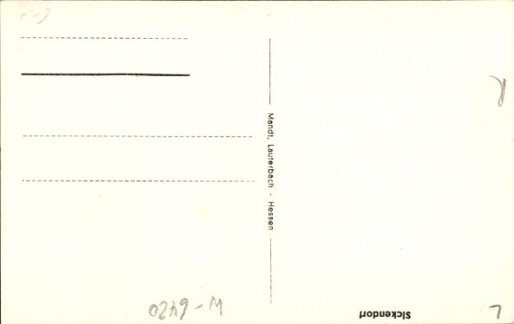 Postcard Sickendorf Lauterbach in Hessen, partial view