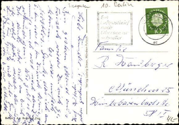 Postcard Berlin Charlottenburg, At Bahnhof Zoo, Zoopalast