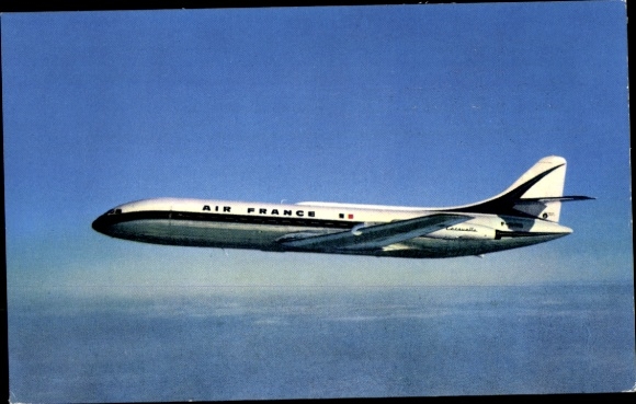 Postcard French passenger aircraft, Air France, Caravelle