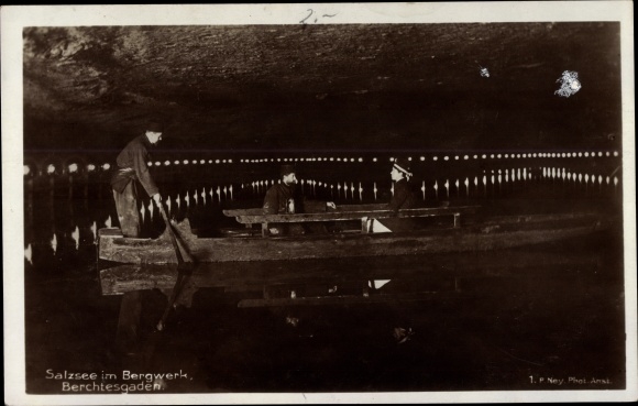 Postcard Berchtesgaden in Upper Bavaria, salt lake in the mine