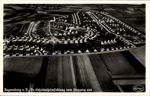 Postcard Regensburg on the Danube Upper Palatinate, aerial photograph