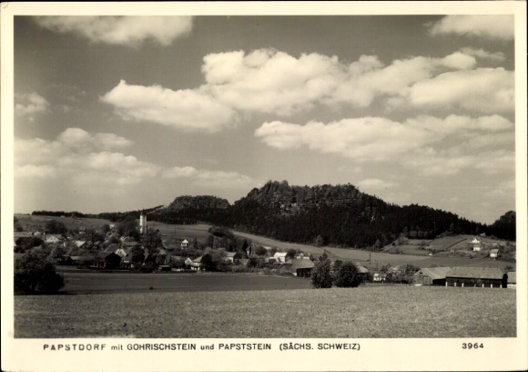 Postcard Papstdorf Gohrisch Saxon Switzerland, Papststein