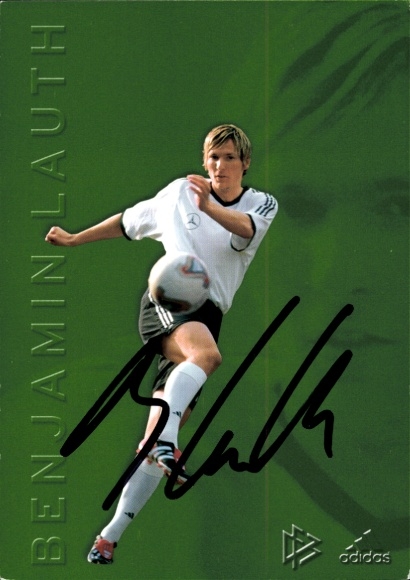 Autograph card footballer Benjamin Lauth, German national team, autograph