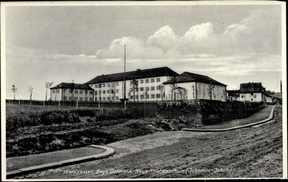 Postcard Waldsassen in the Upper Palatinate, New Boys&#39; School, Schemm School