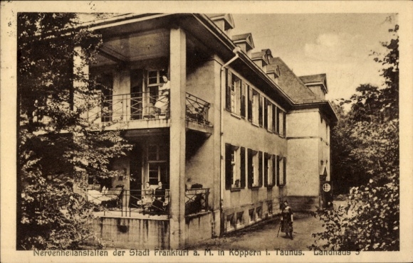 Postcard Köppern Friedrichsdorf Taunus, mental hospitals of the city of Frankfurt, country house