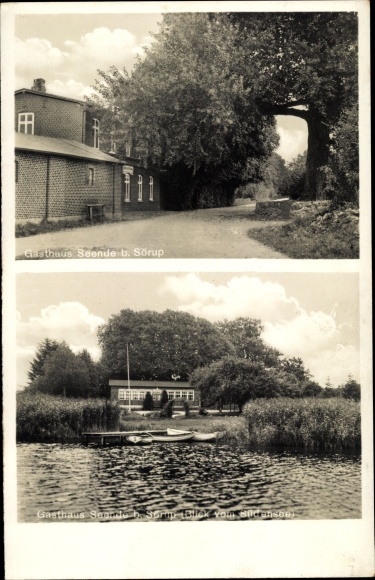Ak Sörup in Sleeswijk Holstein, Gasthaus Seende, uitzicht vanaf de Südsee