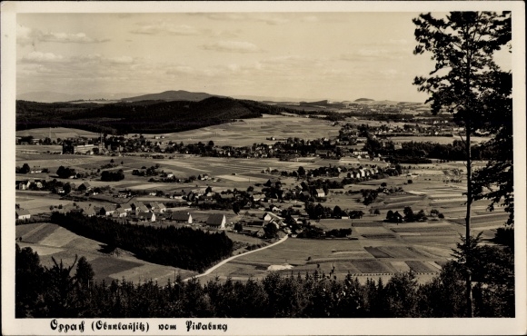 Ak Oppach in Saksen, uitzicht op de stad, omgeving, velden