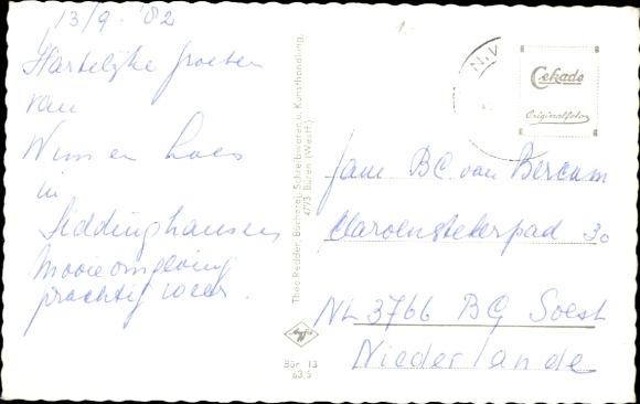 Postcard Büren in Westphalia, entrance to the Mauritiusgymnasium