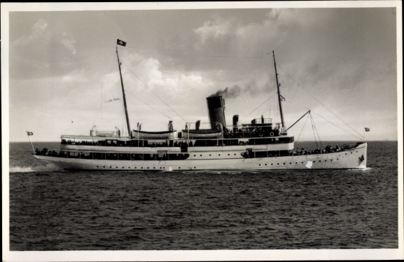 Ansichtkaart stoomboot Frigga, rederij Braeunlich Szczecin