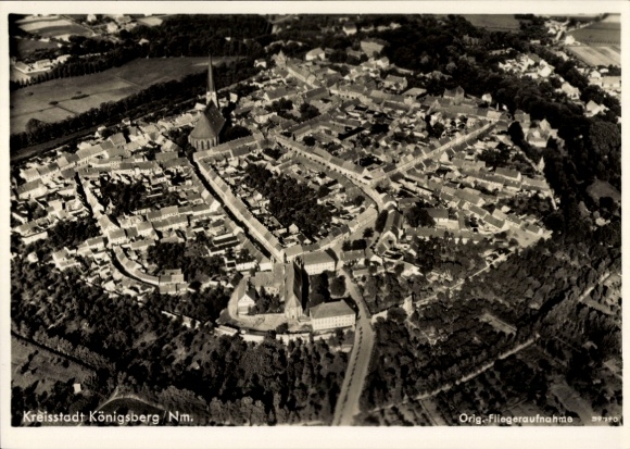 Postcard Chojna Königsberg Neumark East Brandenburg, aerial photograph