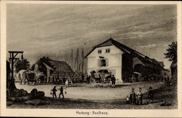 Ak Hamburg Harburg, Kaufhaus, Historisches Bild der Straße