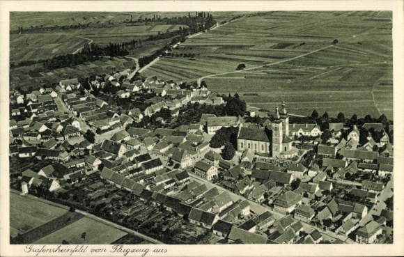 Postcard Grafenrheinfeld am Main Lower Franconia, aerial photograph