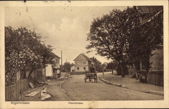 Postcard Algermissen district of Hildesheim, Heerstrasse