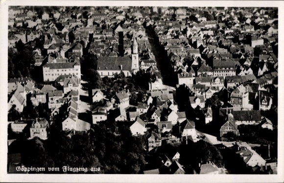 Postcard Göppingen in Württemberg, Göppingen from the plane, aerial photograph, view