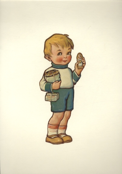 Wafelkowy chłopiec z piernikiem o wymiarach ok. 18,5 x 8 cm